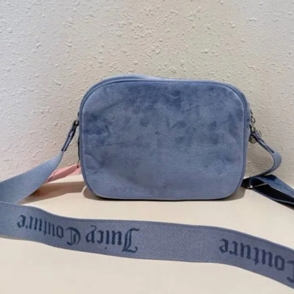 Juicy Couture Let It Shine Velvet Rhinestones Logo Crossbody Bag NWT - Picture 6 of 9